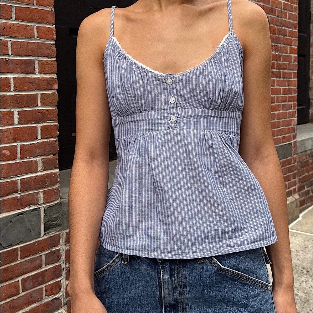 Brandy Melville Blue and White Striped Camisole